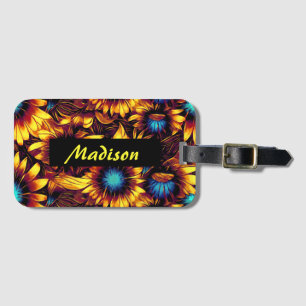 Luminous Sunflowers Luggage Tag