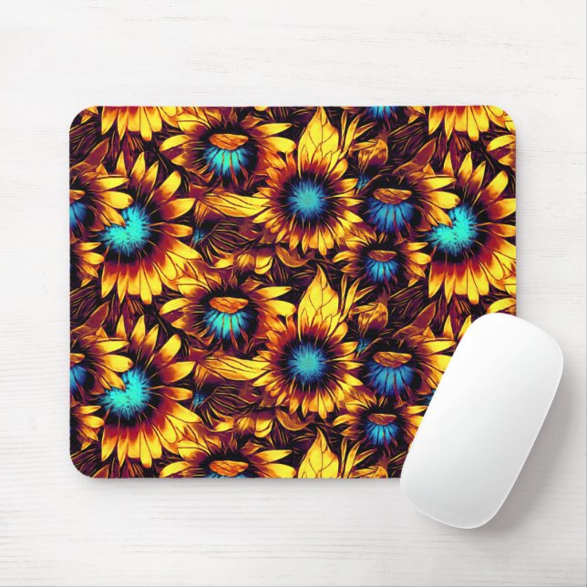 Luminous Sunflowers Mouse Pad (With Mouse)