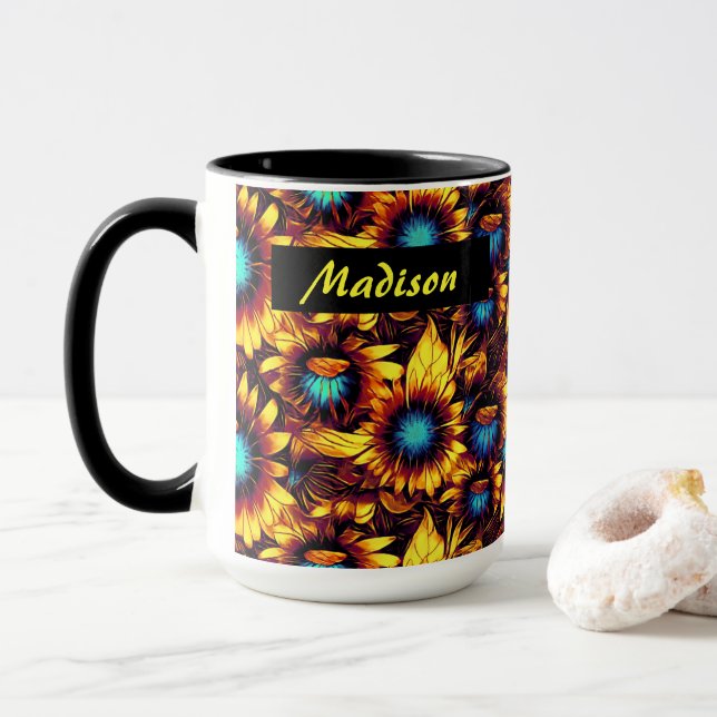 Luminous Sunflowers Mug (With Donut)