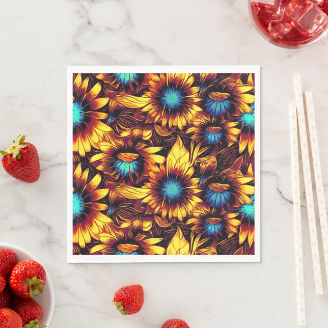 Luminous Sunflowers Napkin (Insitu)