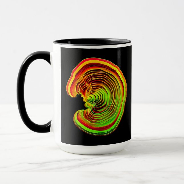 Luminous Thermal Layered 3D Abstract Geometry Mug (Left)