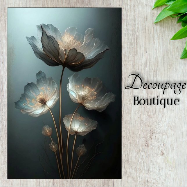 Luminous Translucent Flowers Decoupage Tissue Paper (Luminous Translucent Flowers Decoupage Tissue Paper)