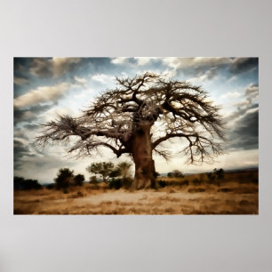 Luminous Tree and Sky on th Winter Prairie Poster