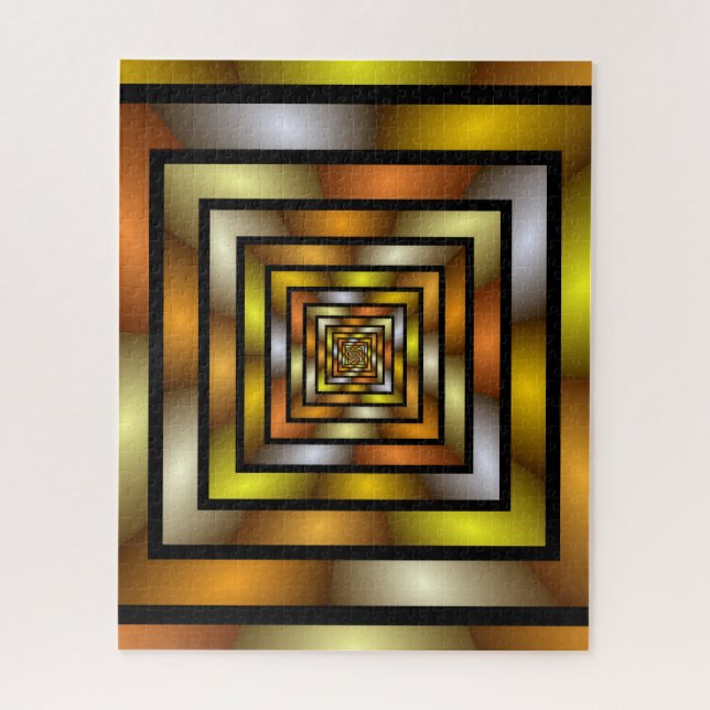 Luminous Tunnel Colorful Graphic Fractal Pattern Jigsaw Puzzle (Vertical)