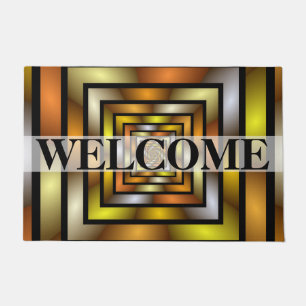 Luminous Tunnel Colourful Fractal Pattern Welcome Doormat