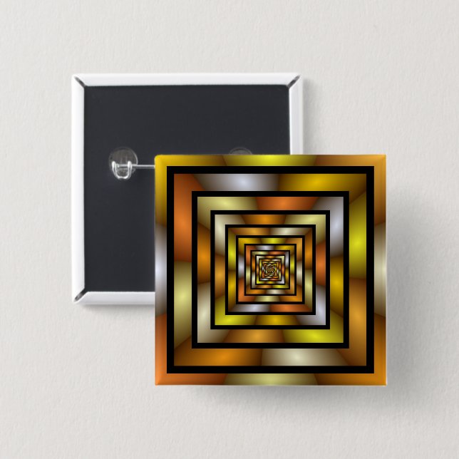 Luminous Tunnel Colourful Graphic Fractal Pattern 15 Cm Square Badge (Front & Back)