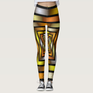 Luminous Tunnel Colourful Graphic Fractal Pattern Leggings