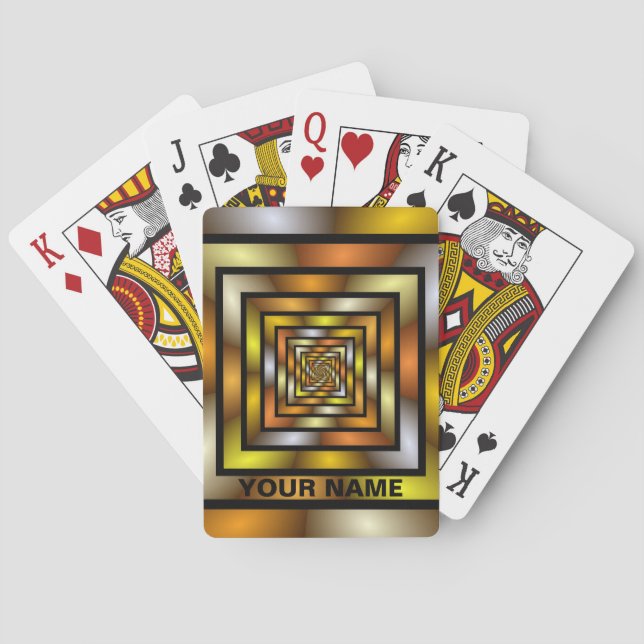 Luminous Tunnel Colourful Graphic Pattern Name Playing Cards (Back)
