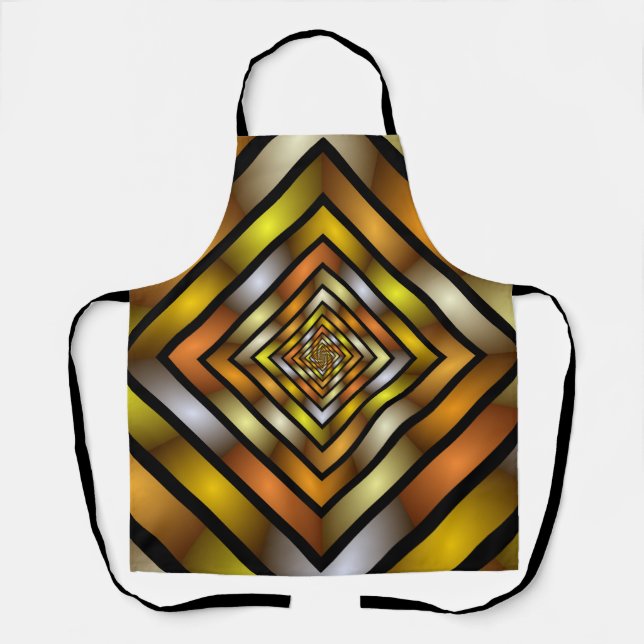 Luminous Tunnel Colourful Trippy Fractal Graphic Apron (Front)