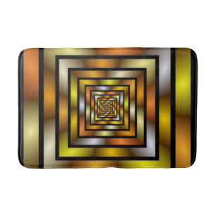 Luminous Tunnel Colourful Trippy Fractal Graphic Bath Mat