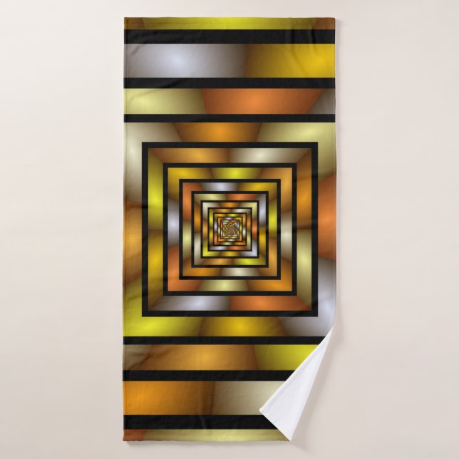 Luminous Tunnel Colourful Trippy Fractal Graphic Bath Towel (Bath Towel)