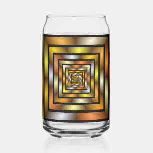Luminous Tunnel Colourful Trippy Fractal Graphic Can Glass