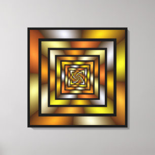 Luminous Tunnel Colourful Trippy Fractal Graphic Canvas Print