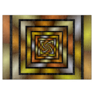 Luminous Tunnel Colourful Trippy Fractal Graphic Cutting Board