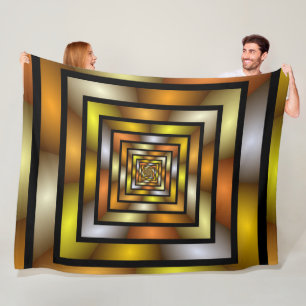 Luminous Tunnel Colourful Trippy Fractal Graphic Fleece Blanket