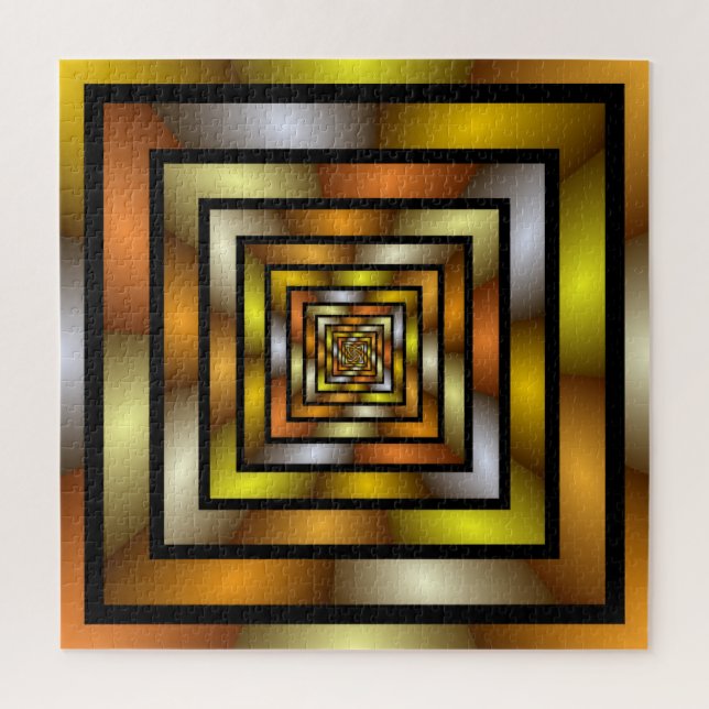 Luminous Tunnel Colourful Trippy Fractal Graphic Jigsaw Puzzle (Vertical)