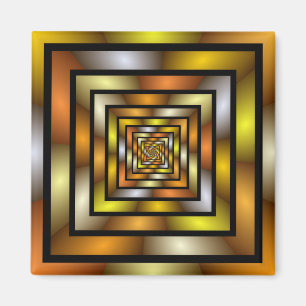 Luminous Tunnel Colourful Trippy Fractal Graphic Magnet