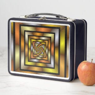 Luminous Tunnel Colourful Trippy Fractal Graphic Metal Lunch Box