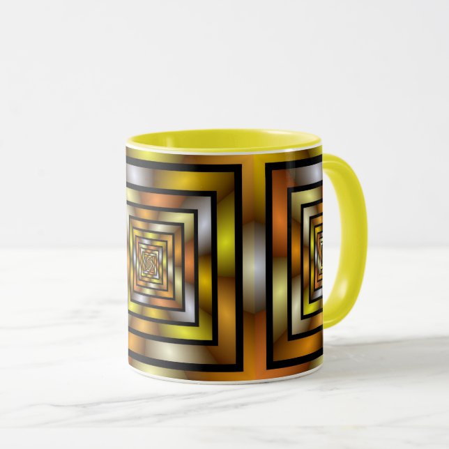 Luminous Tunnel Colourful Trippy Fractal Graphic Mug (Front Right)