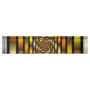 Luminous Tunnel Colourful Trippy Fractal Graphic Nameplate