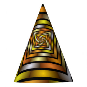 Luminous Tunnel Colourful Trippy Fractal Graphic Party Hat
