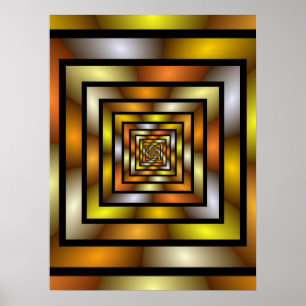 Luminous Tunnel Colourful Trippy Fractal Graphic Poster