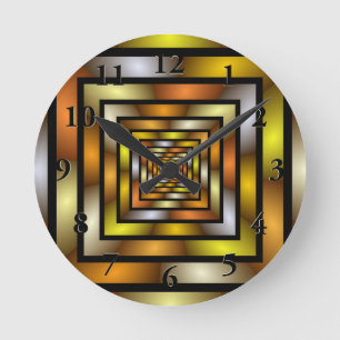 Luminous Tunnel Colourful Trippy Fractal Graphic Round Clock