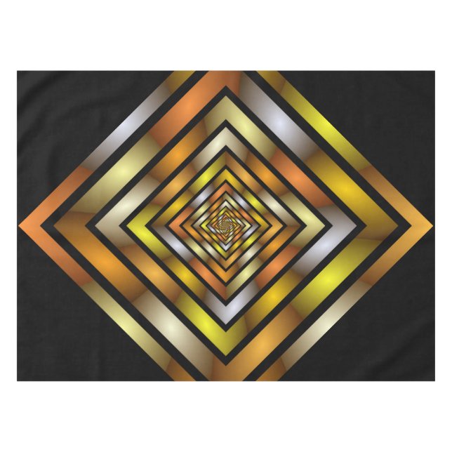 Luminous Tunnel Colourful Trippy Fractal Graphic Tablecloth (Front (Horizontal))