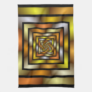 Luminous Tunnel Colourful Trippy Fractal Graphic Tea Towel
