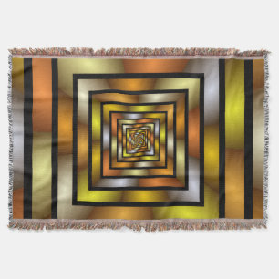 Luminous Tunnel Colourful Trippy Fractal Graphic Throw Blanket