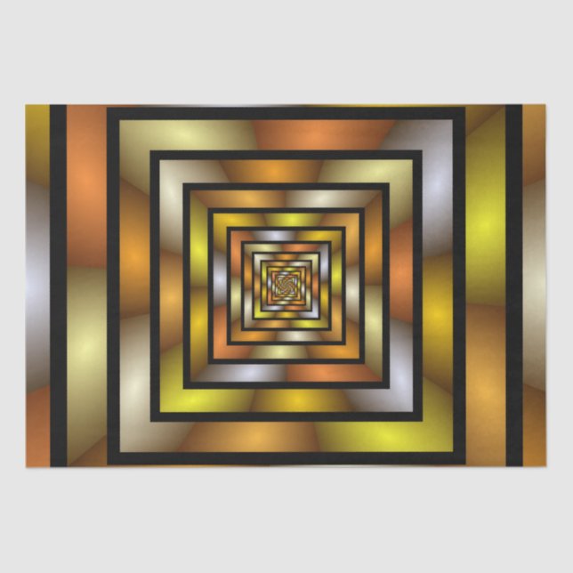 Luminous Tunnel Colourful Trippy Fractal Graphic Tissue Paper (Front)