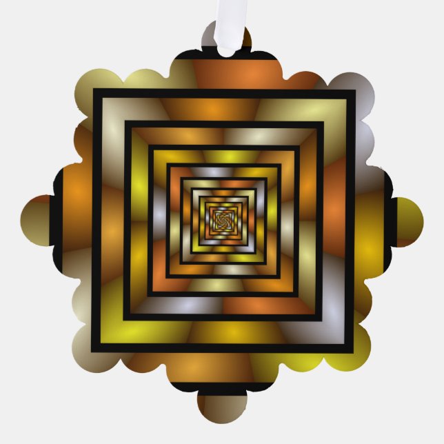 Luminous Tunnel Colourful Trippy Fractal Graphic Tree Decoration Card (Front)