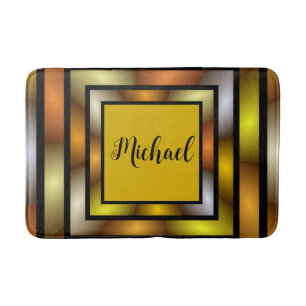 Luminous Tunnel Colourful Trippy Graphic Name Bath Mat