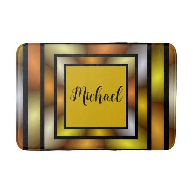 Luminous Tunnel Colourful Trippy Graphic Name Bath Mat (Front)