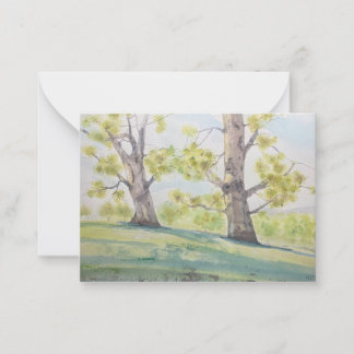 Luminous Watercolor Trees Card
