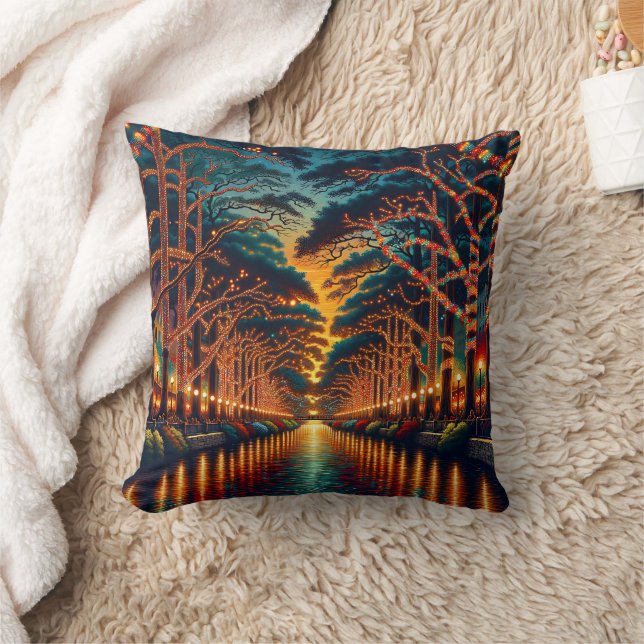 “Luminous Waterway: Riverwalk" Cushion (Blanket)