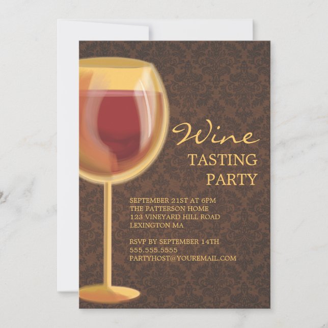 Luminous Wine Glass Wine Tasting Party Invitation (Front)