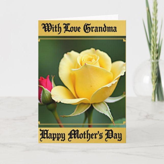 Luminous Yellow Bloom Mothers Card (Front)