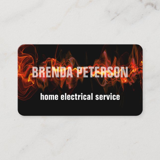 Luminous Your Name Electrical Services Business Card (Front)