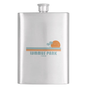 Lummus Park Florida Sun Palm Trees Hip Flask