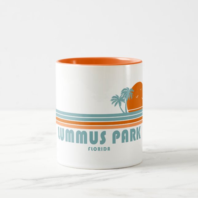 Lummus Park Florida Sun Palm Trees Two-Tone Coffee Mug (Center)