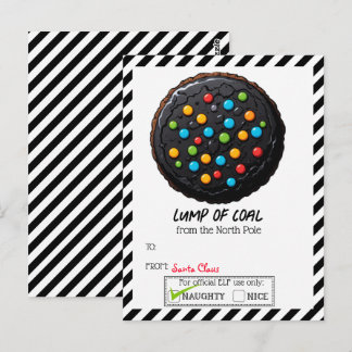 Lump of Coal Christmas Cookie Backer Favour Card