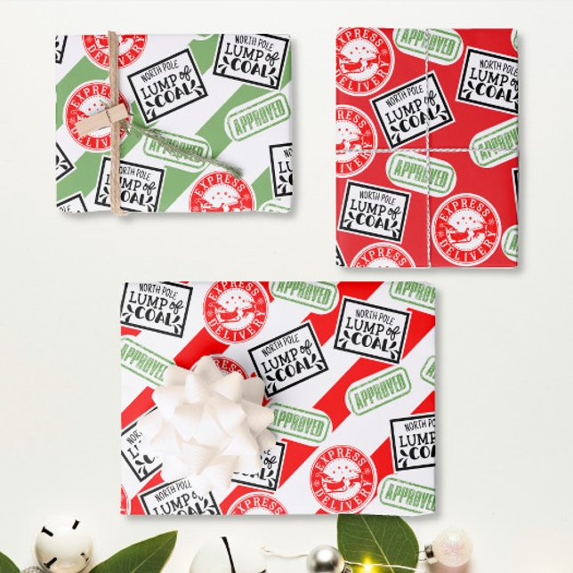 Lump of Coal funny funky Christmas secret Santa Wrapping Paper Sheet (Creator Uploaded)