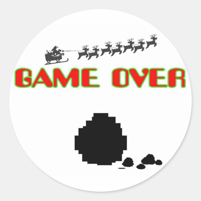 Lump Of Coal-Game Over Classic Round Sticker (Front)