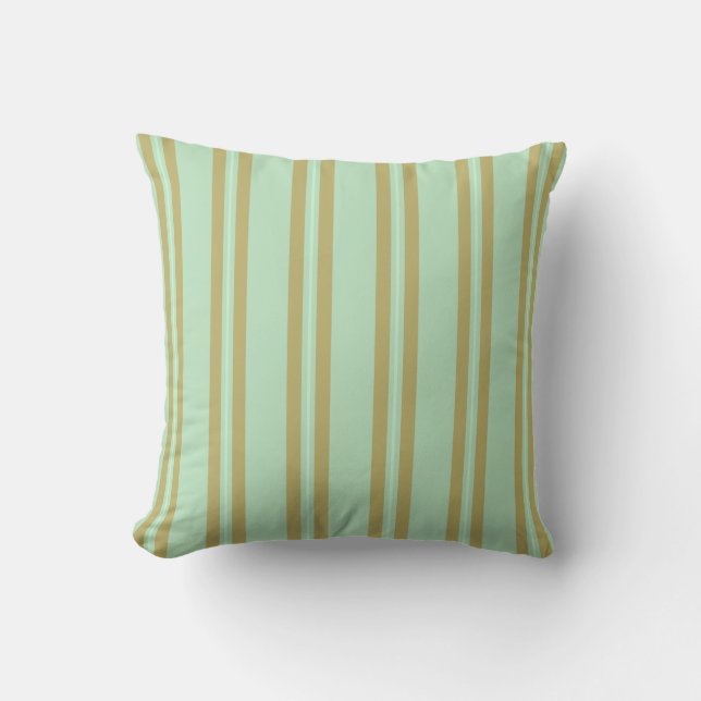 Luna Angel Mint green & golden brown throw pillow (Front)