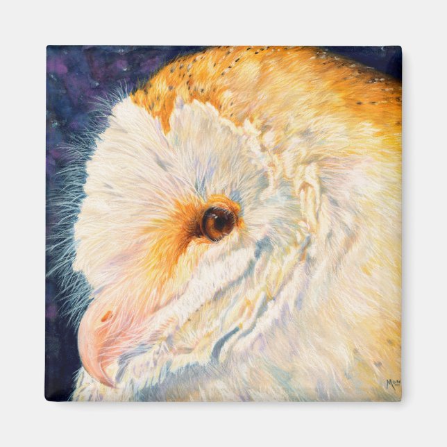 Luna - Barn Owl Magnet (Front)