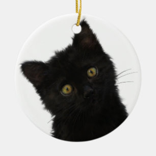 Luna Bella Black Kitten Ceramic Ornament