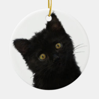 Luna Bella Black Kitten Ceramic Ornament