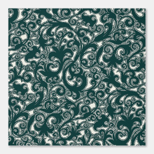LUNA Dark Teal Botanical Floral Wallpaper