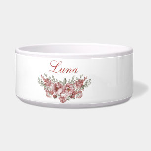 Luna - dog name food ceramic bowl